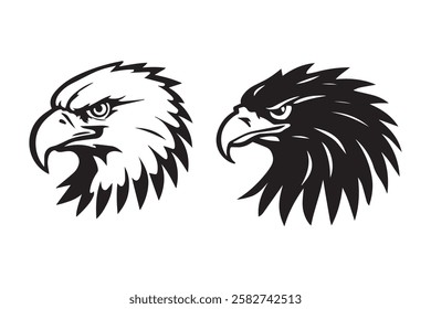 eagle head silhouette vector in white background