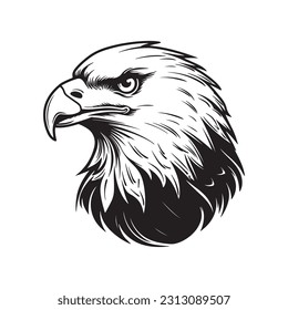 Eagle head silhouette. white background. Vector illustration
