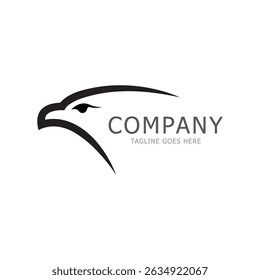 Adlerkopf einfaches Logo-Design. Logo-Vorlage
