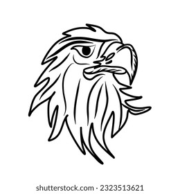 Eagle head sketch vectors black and white