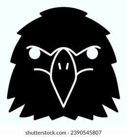 Eagle head solid icon. Birds head vector illustration isolated on white. Powerful looking hawk glyph style design, designed for web and app. Eps 10