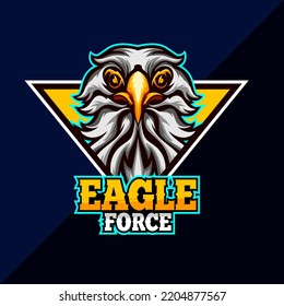 Eagle Head Special Force Logo Vector Template for design mascot, label, badge, emblem Illustration.