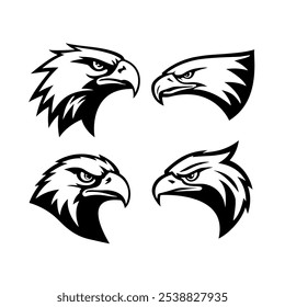 Eagle head. Sport team or club mascot.  Design element for logo, label, emblem, sign. Vector illustration.