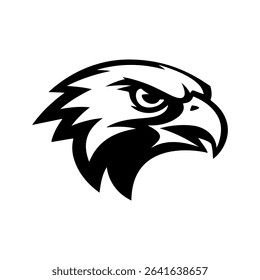 Eagle head. Sport team or club mascot.  Design element for logo, label, emblem, sign. Vector illustration.