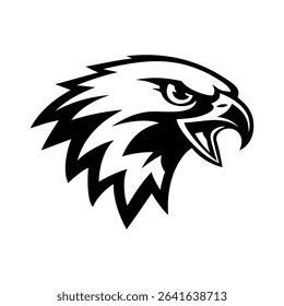 Eagle head. Sport team or club mascot.  Design element for logo, label, emblem, sign. Vector illustration.