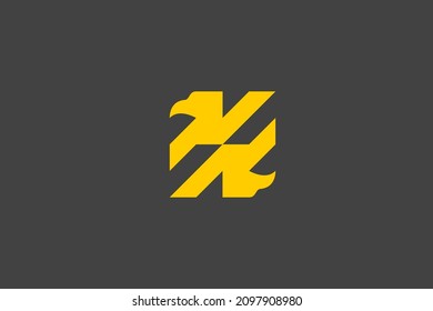 Diseño del logotipo geométrico cuadrado de la cabeza de águila