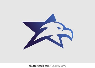 Eagle Head Star Logo Template