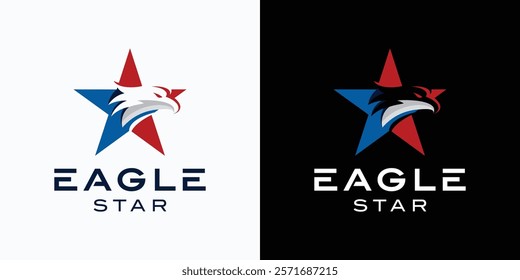 eagle head and star shape logo