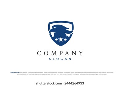 eagle head and starry shield logo