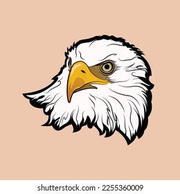 Eagle head sticker premium vector illustration