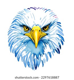 eagle head with style hand drawn watercolor digital painting illustration