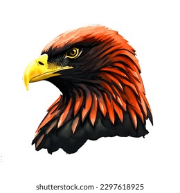 eagle head with style hand drawn watercolor digital painting illustration