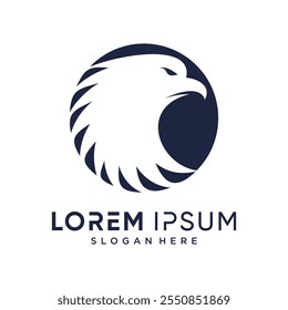 Diseño de la Ilustración vectorial de la Plantilla del logotipo de la cabeza del águila con concepto creativo