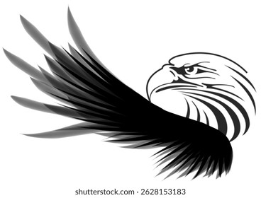 eagle head tattoo design with one wing