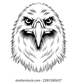 eagle head tattoo style in black and white