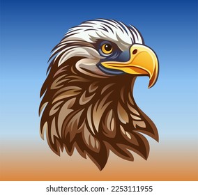 Eagle head. Vector color illustration.