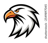 Eagle head vector design with a white background