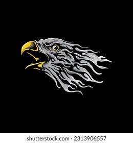 eagle head vector flames falcon