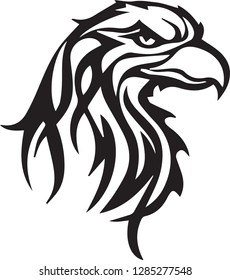 Eagle head vector illustration drawing logo sketch black and white