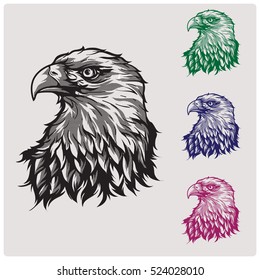 Eagle Head. Vector illustration emblem.
