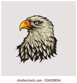 Eagle Head. Vector illustration emblem.
