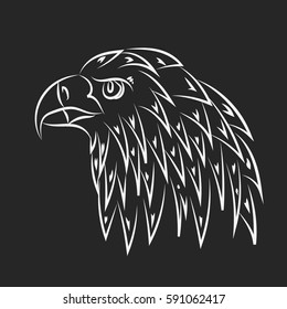 Eagle head  vector illustration eps 10 emblem design on dark background