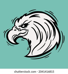 eagle head vector illustration facing side