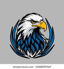 Eagle Head Vector illustration, Hawk Head , Eagle Head mascot logo, icon