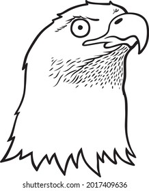 ilustración vectorial de la cabeza del águila aislada en fondo blanco