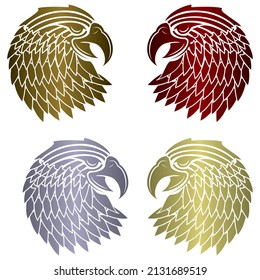 Eagle Head Vector Illustration. Eagle Head Logo Template Isolated On A White Background

