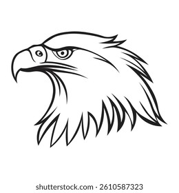 Eagle Head Vector Illustration on White Background