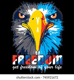 eagle head vector isolated with black background