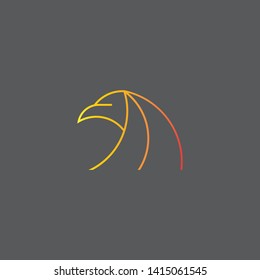 eagle head vector logo template.vector line bird logo