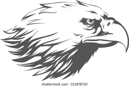 Eagle Head Vector - Side View Silhouette