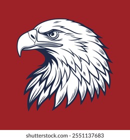 Eagle head vector silhouette icon.
