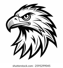 Eagle head vector Silhouette on white background