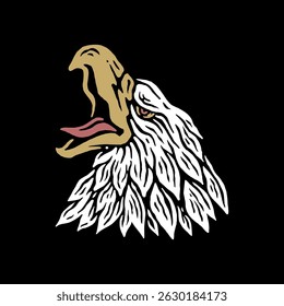 Eagle head vintage illustration. Eagle head Rustic style design