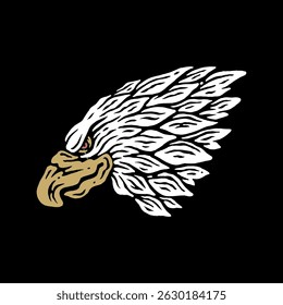 Eagle head vintage illustration. Eagle head Rustic style design