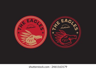 eagle head and warbonnet logo design for adventure and outdoor company business