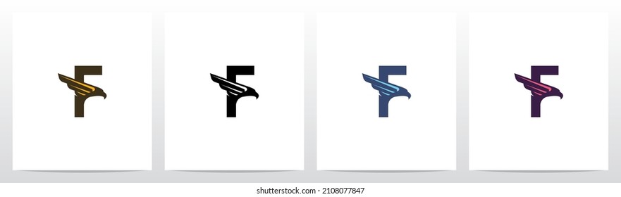 Eagle Head And Wing On Letter Logo Design F