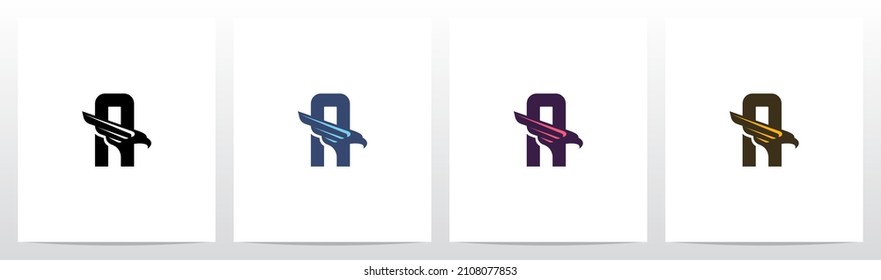 Eagle Head And Wing On Letter Logo Design A