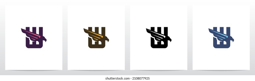 Eagle Head And Wing On Letter Logo Design W