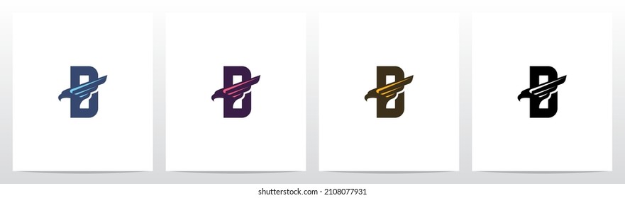 Adler Head and Wing on Letter Logo Design D