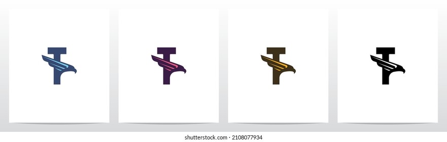 Eagle Head And Wing On Letter Logo Design T