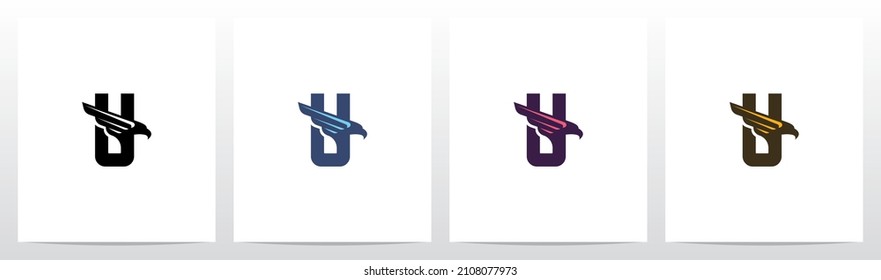 Eagle Head And Wing On Letter Logo Design U