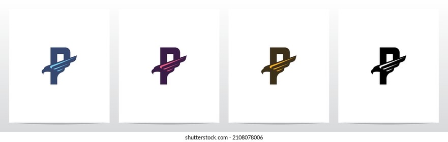 Eagle Head And Wing On Letter Logo Design P