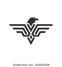 eagle head and wings logo design vector