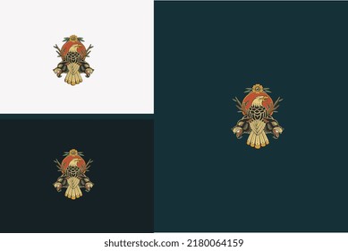 eagle and head wolf vector illustration design