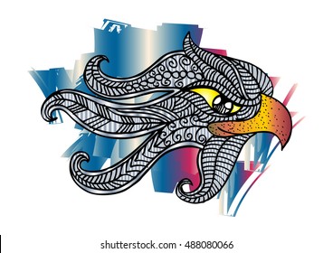 Eagle head. Zentangle style.