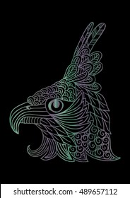 Eagle head. Zentangle style.
